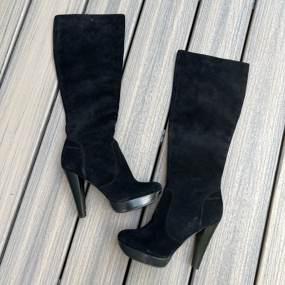 Calvin Klein Vintage Suede Heeled Boots